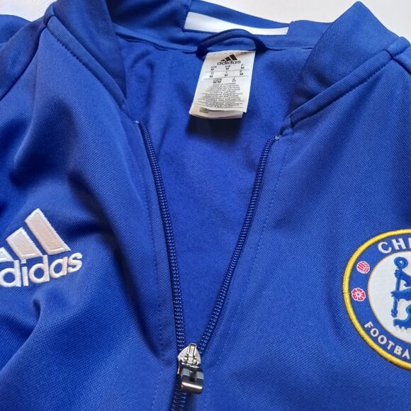 Men’s Adidas Chelsea FC Full Zip Anthem Jacket – Size M,  Blue and White NWOT - Picture 9 of 15
